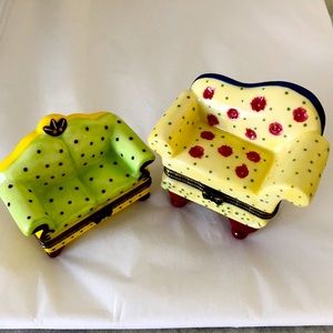 Trinket Bundle (2 pieces) sofa porcelain hinge pill boxes